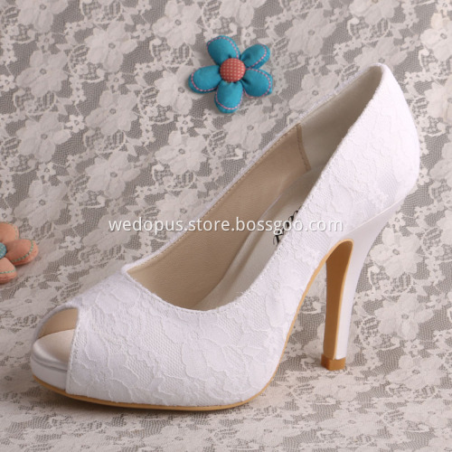 Wedopus Lace Wedding Shoes Bridal